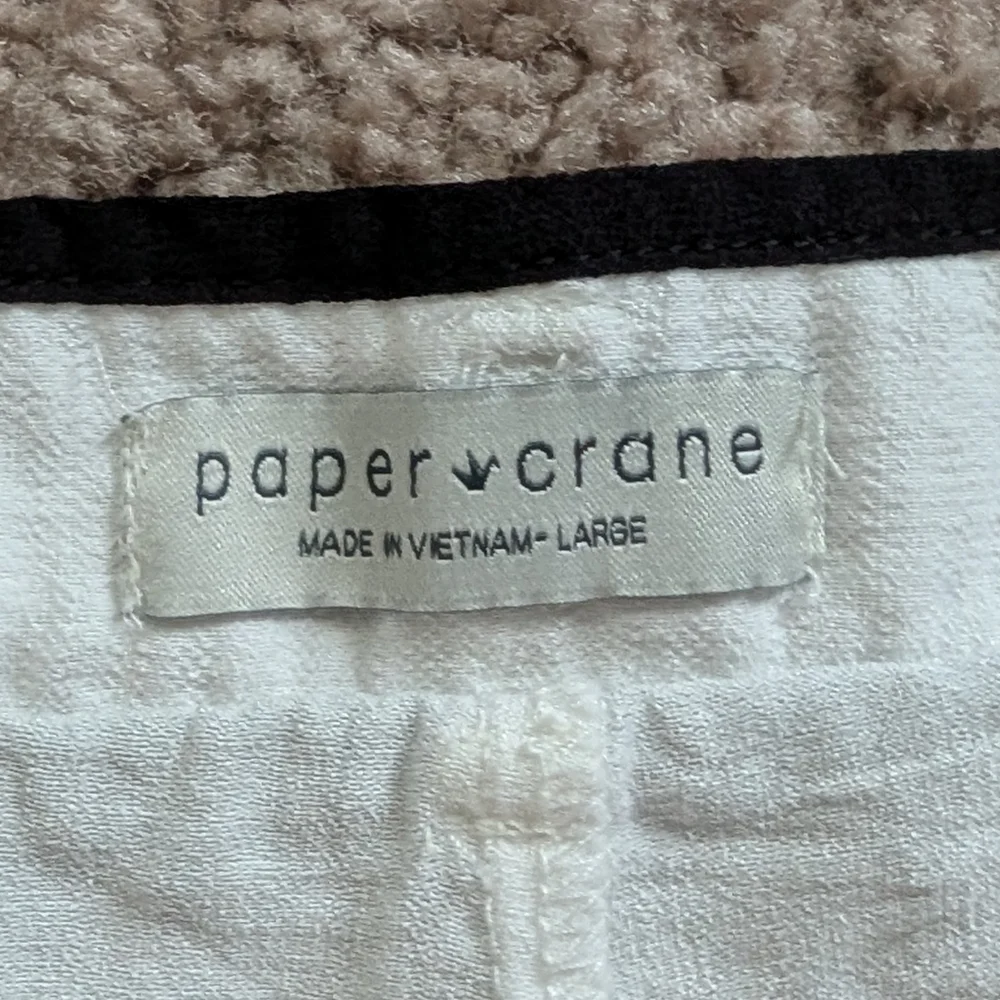 Paper Crane White Black Trim Jogger Pants Size Large